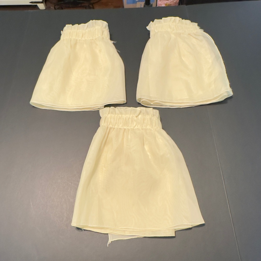 Sears Valance Set Cream Sheer Ruffled Vintage 52x12 Window Treatments 3pc